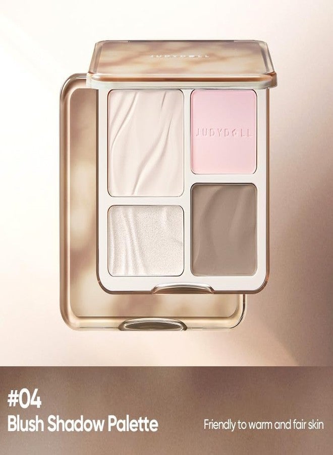 JUDYDOLL Highlight & Contour Palette, All-in-One Matte Highlighter Contour Compact, Blendable Face Makeup for Beginners, for All Skin Tones (04 Blush Shadow Palette) - Image 3